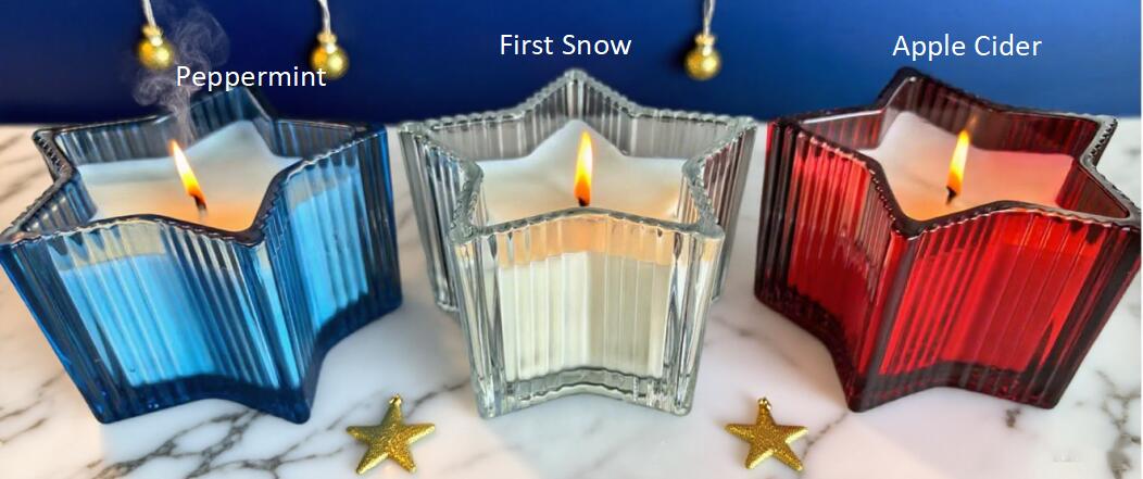 Colored Star Glass Candles